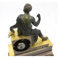 ceas de semineu " Platon ". stil Empire . bronze dore & bronz patinat. cca 1850 Franta